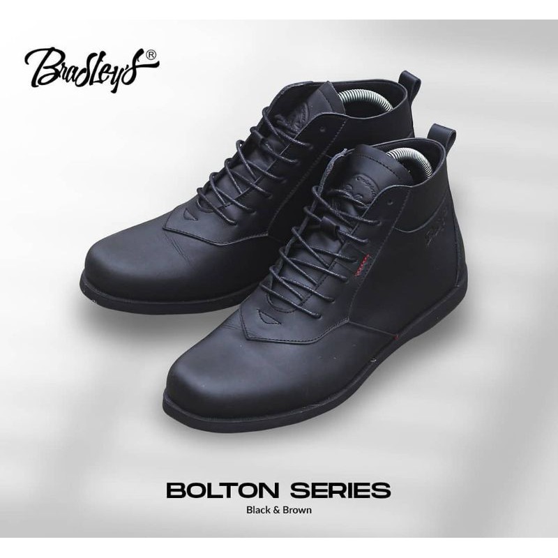 BOLTON BLACK - BRADLEY'S FOOTWEAR | Sepatu Boots Kulit Pria Kasual Kerja Office Klasik