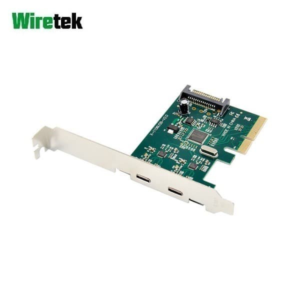 Wiretek PCI-E USB 3.1 Type C Expansion Card 2port