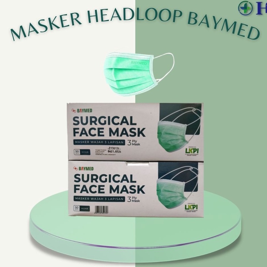BAYMED SURGICAL MASK HEADLOOP / MASKER BAYMED HIJAB