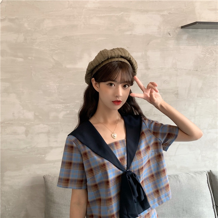 TBLI topi beret aksen line kain high quality baret hat painter import korea jepang