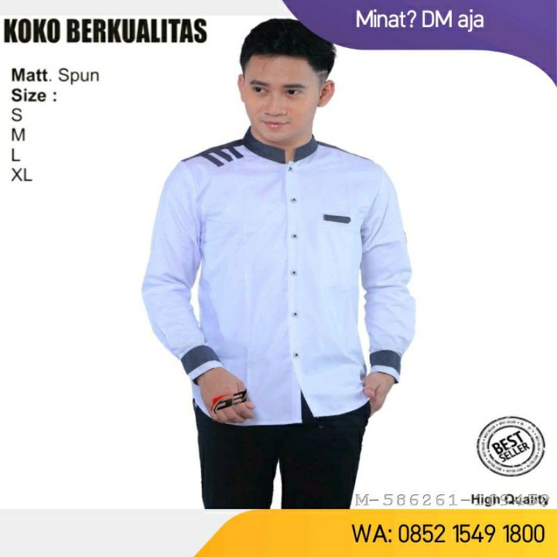 kemeja koko az-zahir | baju koko hadroh | baju koko seragam