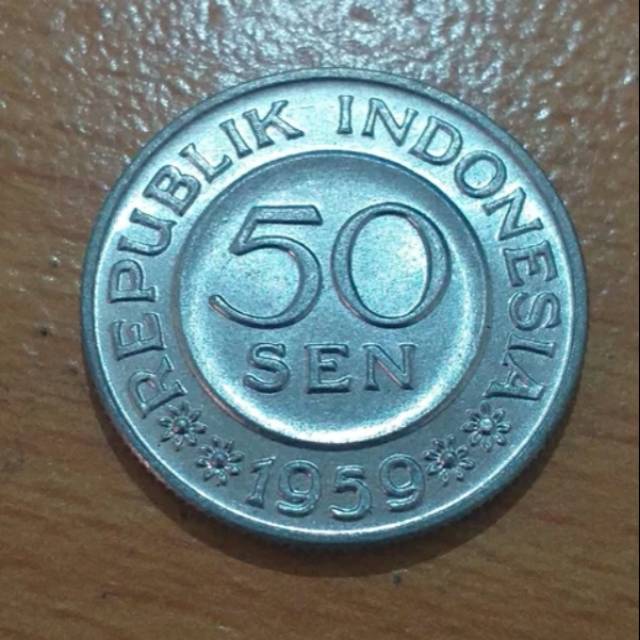 Koin 50 sen aluminium indonesia tahum 1959