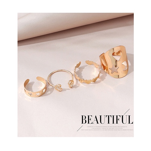 LRC Cincin Set Fashion Golden Ring Set Y65608