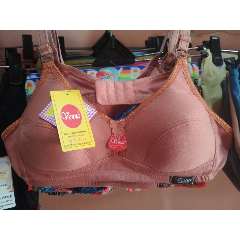 sport bra bh venna/ruby tanpa busa tanpa kawat ukuran 34-42