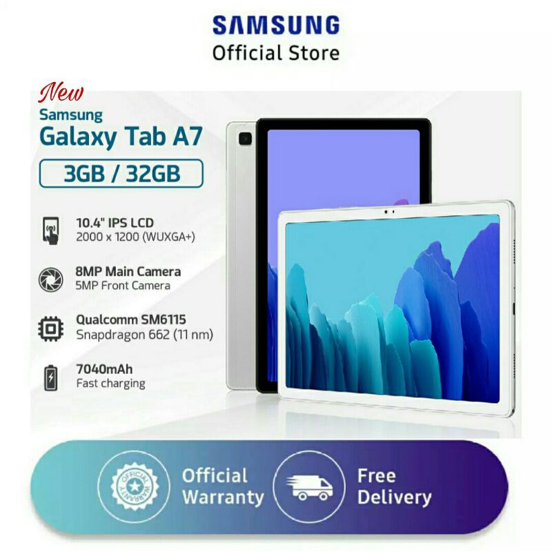 Samsung Galaxy Tab A7 2020 Wifi LTE RAM 3/64 GB SM T500 T505 10.4 3/32 GB Garansi Resmi SEIN-1