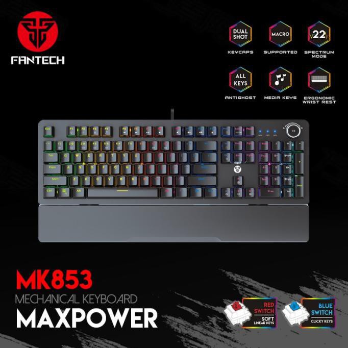 Mechanical Keyboard Fantech MK853 MAXPOWER WHITE EDITION blue switch