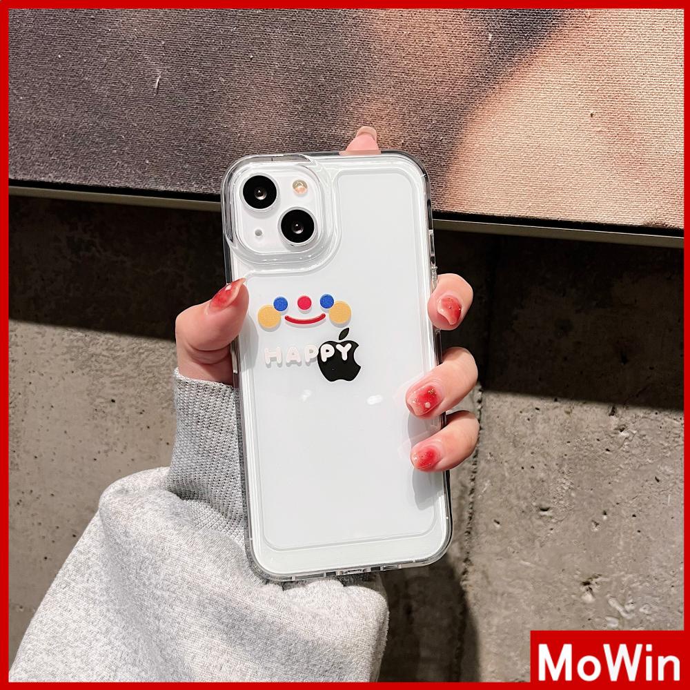 iPhone Case Clear Case Soft Thick TPU Shockproof Super Transparent Protection Camera Plating Button Cute Smiley Simple For iPhone 13 Pro Max iPhone 12 Pro Max iPhone 11 iPhone7Plus