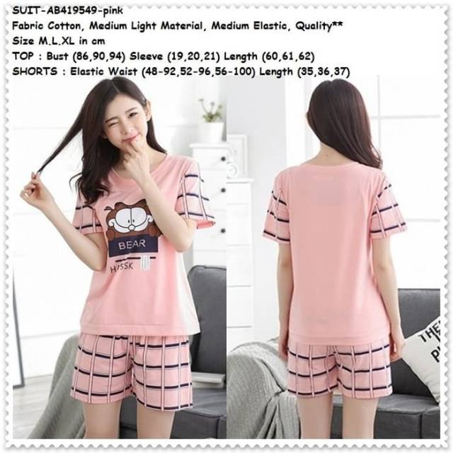 Baju Tidur Piyama Wanita/Cewek HP BEAR Import Murah Bagus