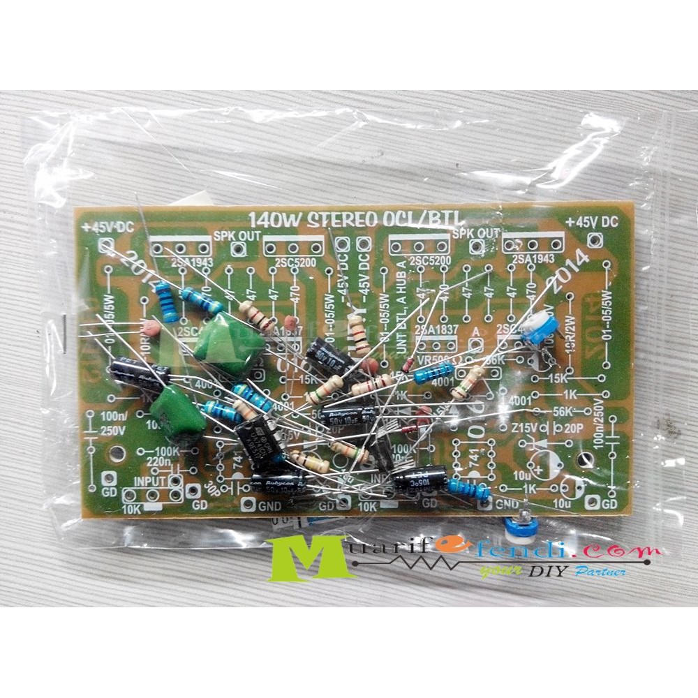 PAKET DIY Power Amplifier Stereo OCL Atau Mono BTL 140Watt CENTURY 016