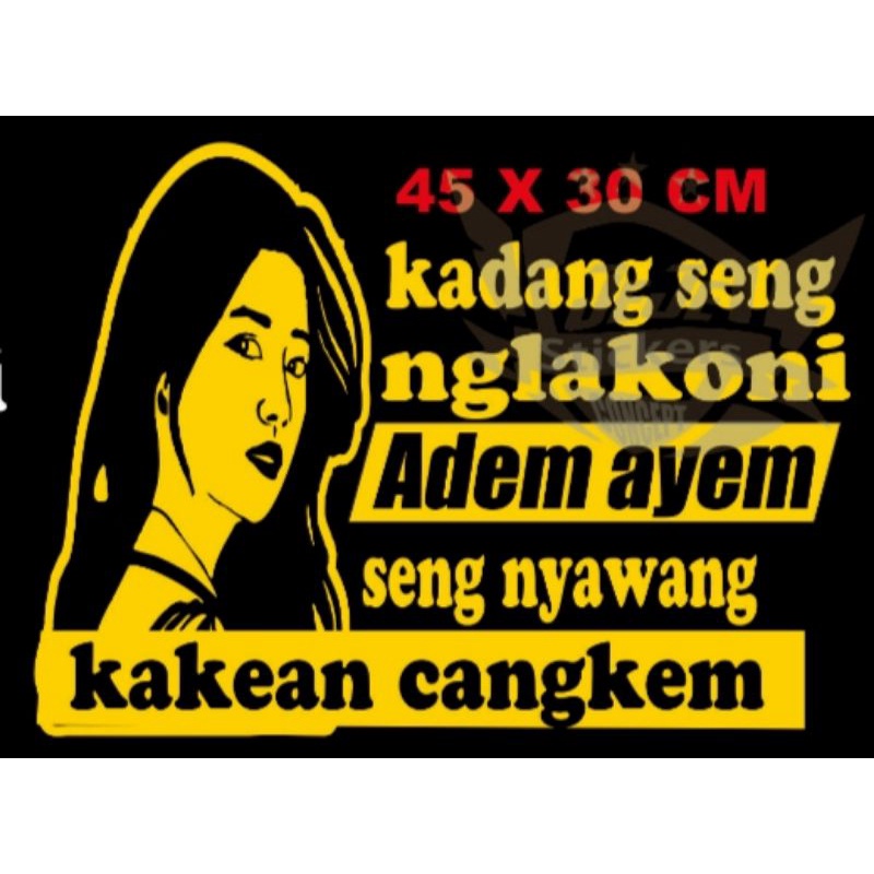 

STICKER CUTTING GAMBAR CEWEK DENGAN KATA-KATA UNTUK TRUCK PICKUP MOBIL DLL