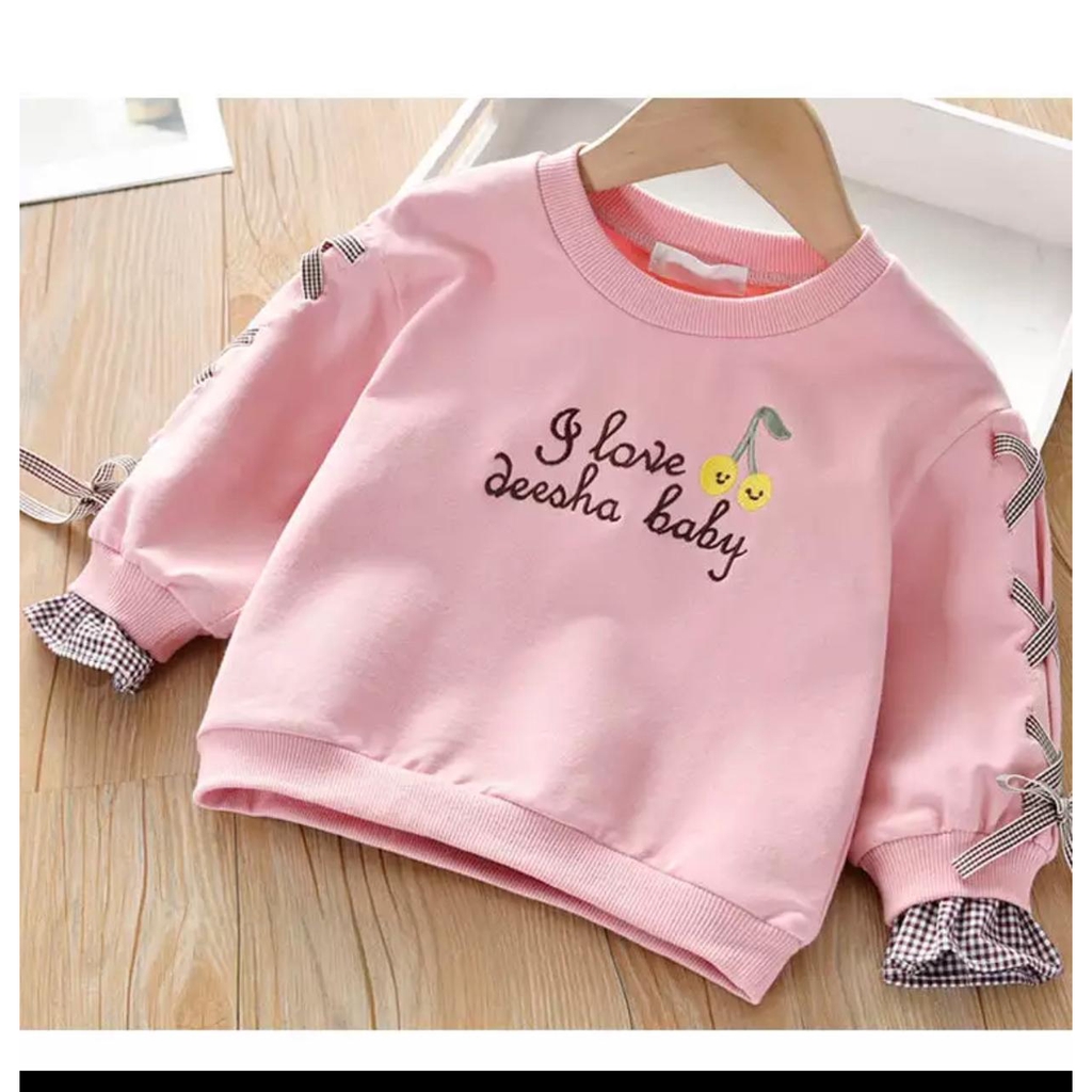 Zahra Atasan Anak Perempuan Deesha Baby Bahan Fleece | Sweater Anak Gemes Umur 1-5 Tahun