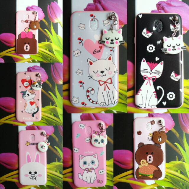 Case Cat + Gantungan Lucu For Samsung J7 J5 Pro J7 Pro