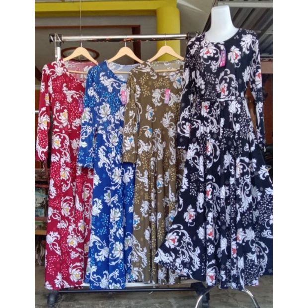 GAMIS JERSEY HQ MOTIF BUNGA