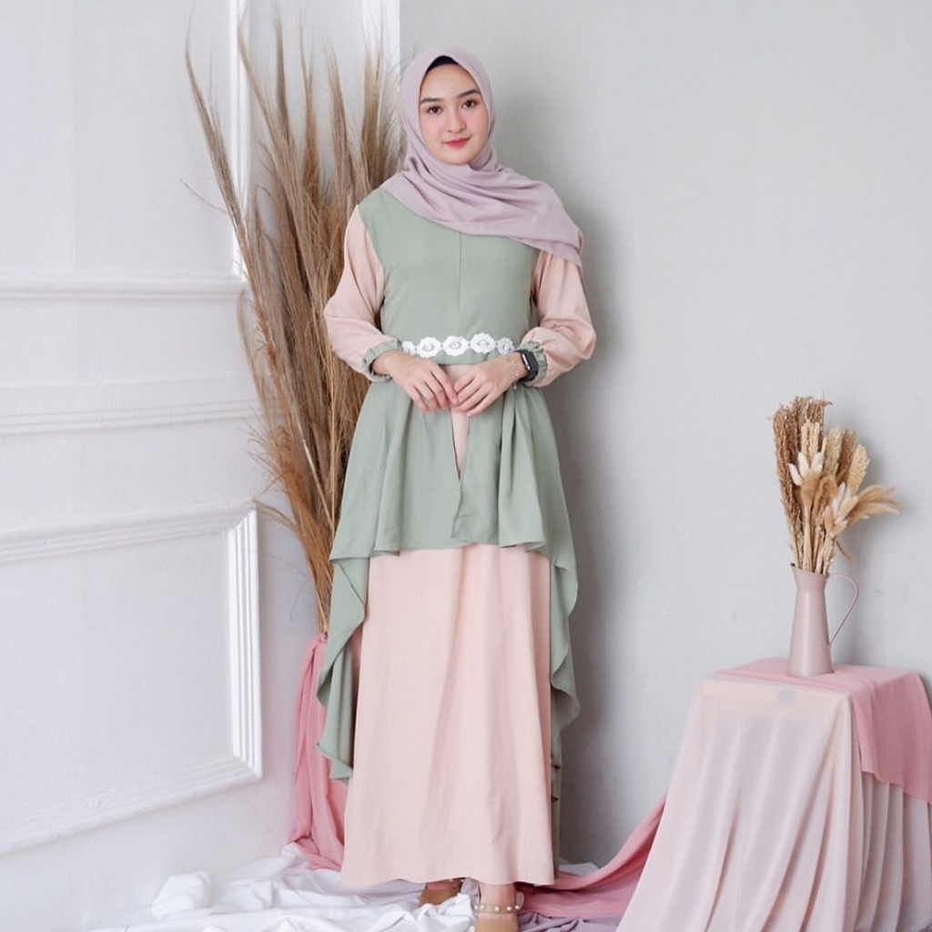 Busana Sholekhah Feby Dress Baju Gamis Remaja Gaun Pesta Hijab