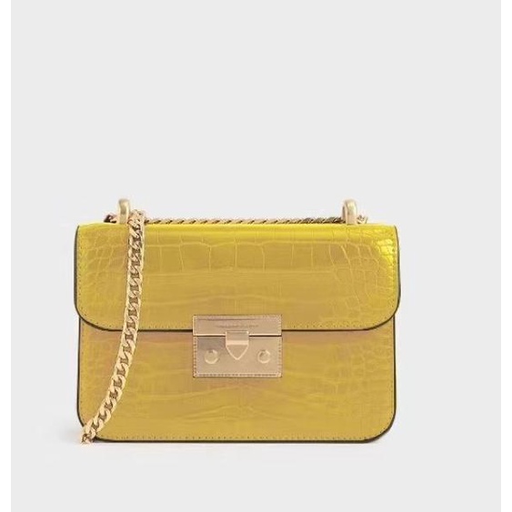 SALEE.. Ck Woden Boxy Croco Chain Ori [FREE PAPERBAG  FREE BUBBLEWRAP]