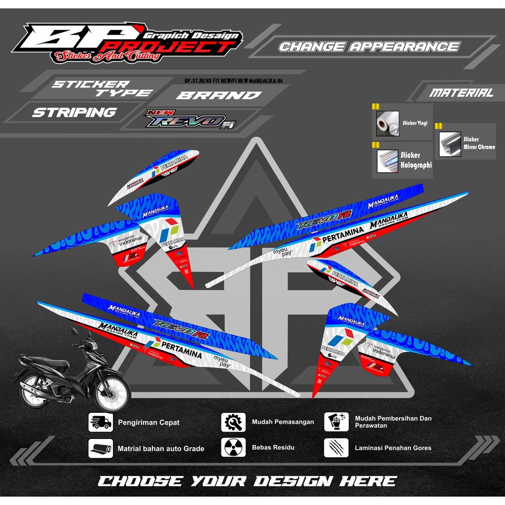 STICKER STRIPING LIST VARIASI REVO FI NEW / REVO FIT INJEKSI-STRIPING REVO FI NEW DESAIN RACING MAND