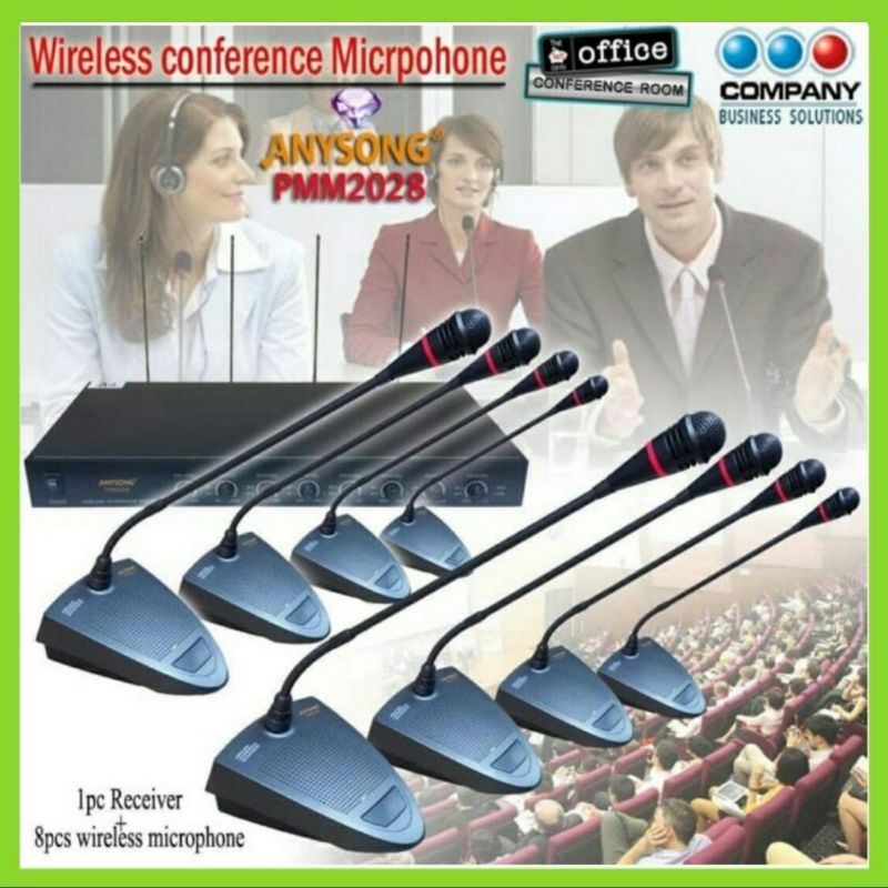 Microphone 8 Channel Conference 8 Mic Meja Wireless Podium PMM 2028