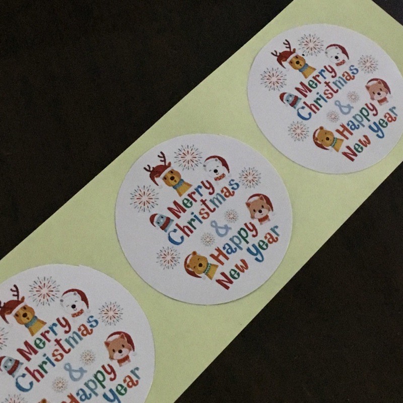

Stiker label hiasan natal Christmas isi 25pcs
