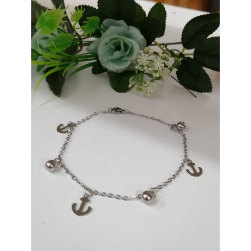 GELANG TANGAN TITANIUM SILVER MOTIF PILIHAN WANITA ANTI KARAT ANTI ALERGI