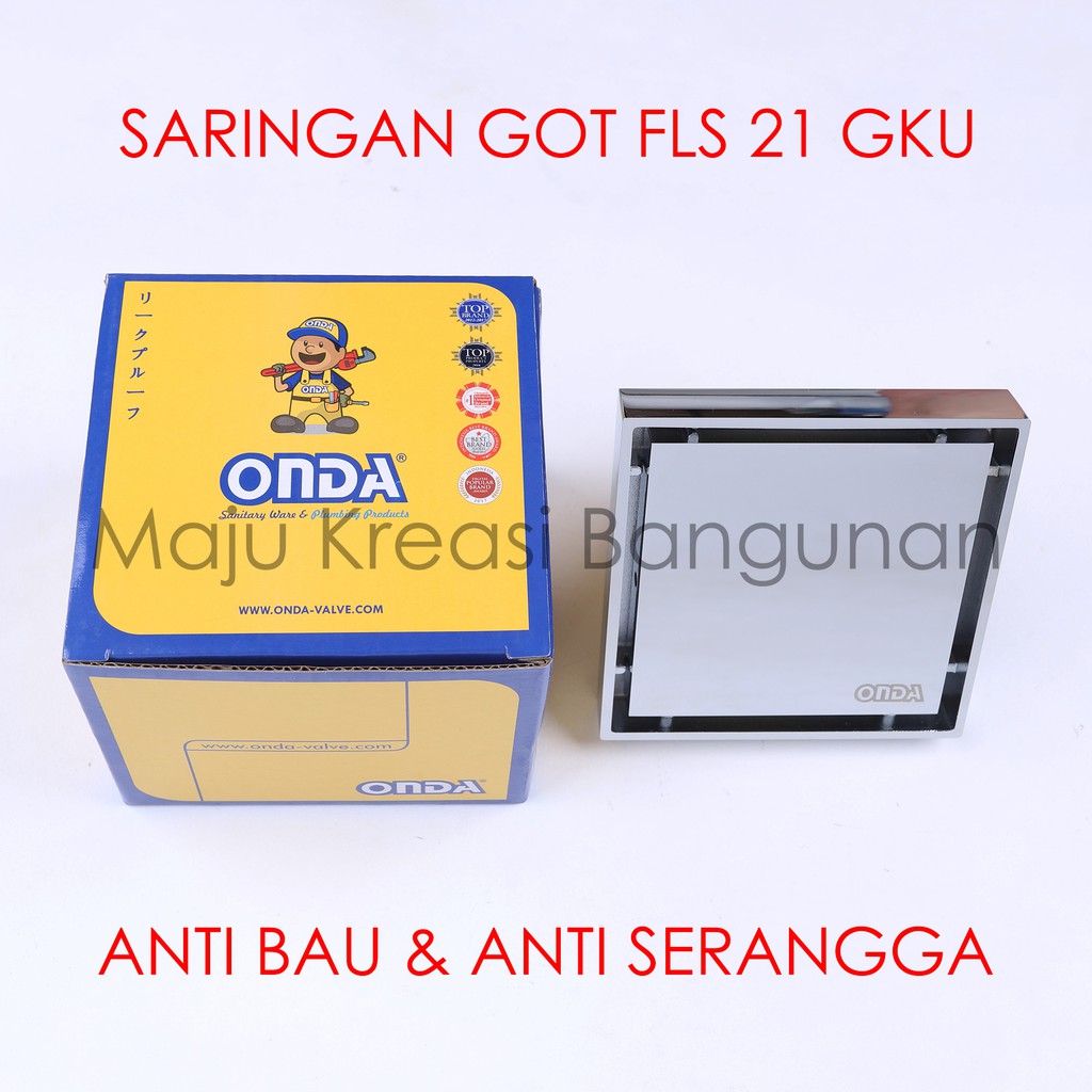 Saringan Got Kuningan ONDA FLS 21 GKU Floor Drain Tebal Lantai WC Toilet Kamar Mandi 4 Inch FLS21GKU