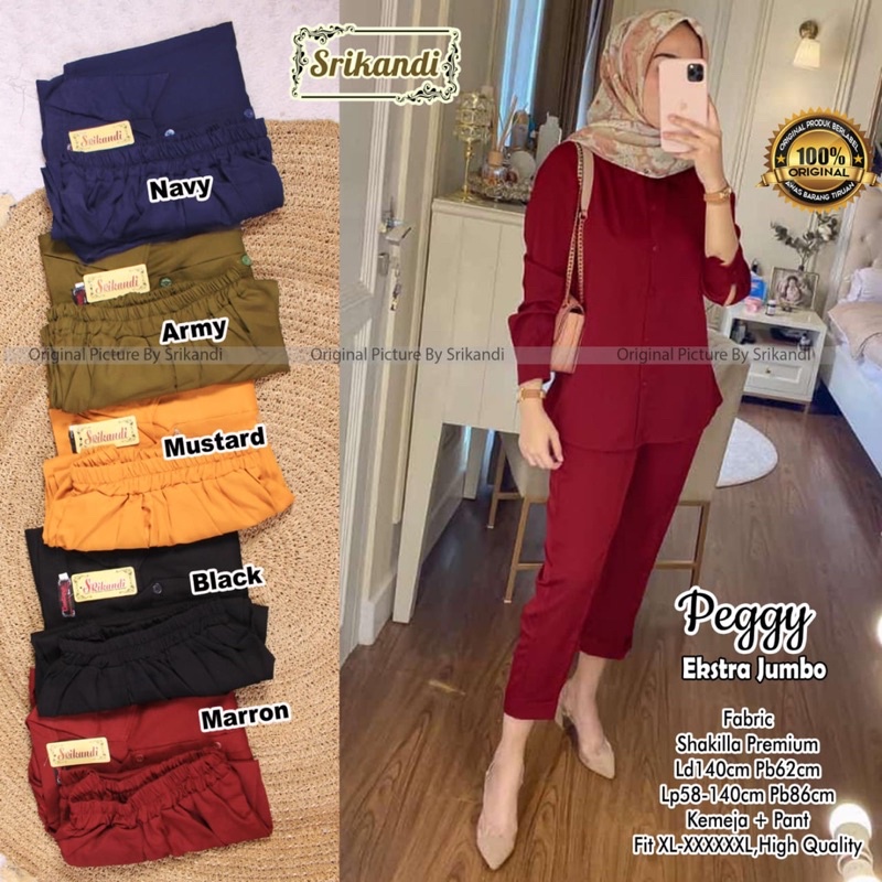 PEGGY EKSTRA JUMBO SETELAN MUSLIM SRIKANDI
