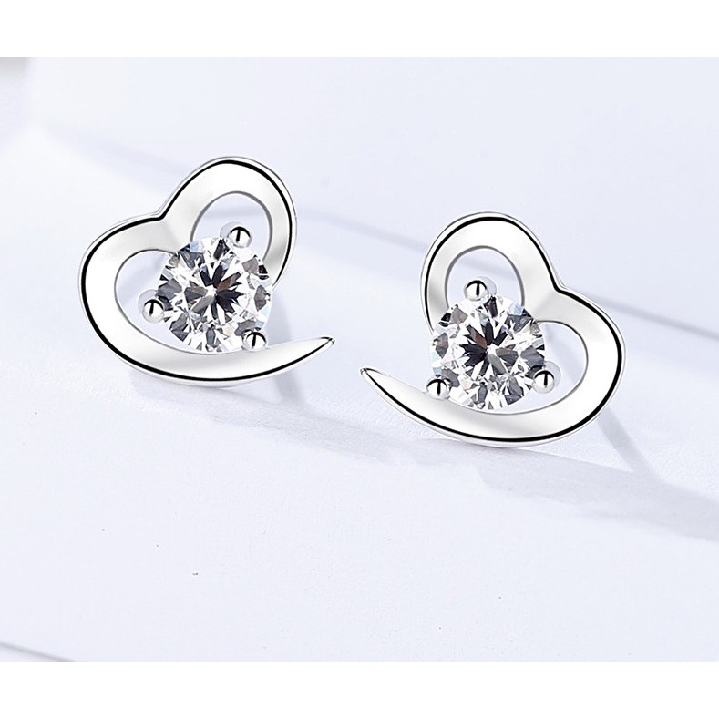 Anting Silver Perak S925 Wanita Fashion Murah AAS019 bentuk hati untik sangat elegant sederhana