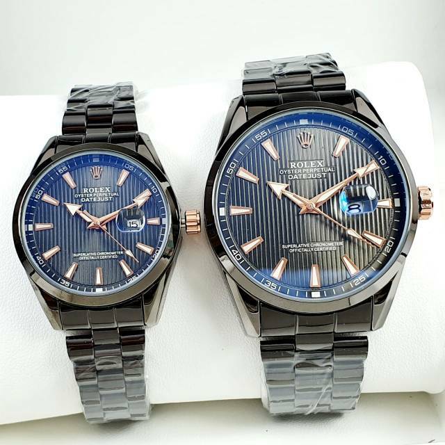 Original Jam tangan couple Rolex balok HB-226HC rantai tanggal aktif Premium Kekinian