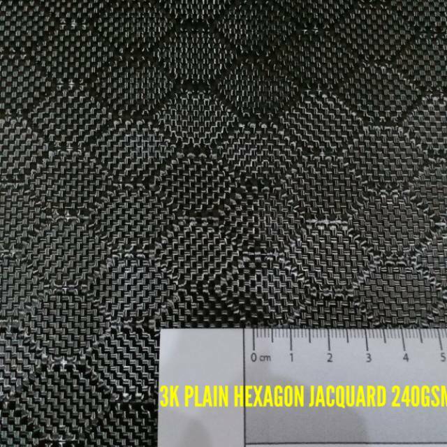 Bahan Kain Serat Carbon Fiber Hexagon 240gsm Carbon Kevlar Fabric 3K