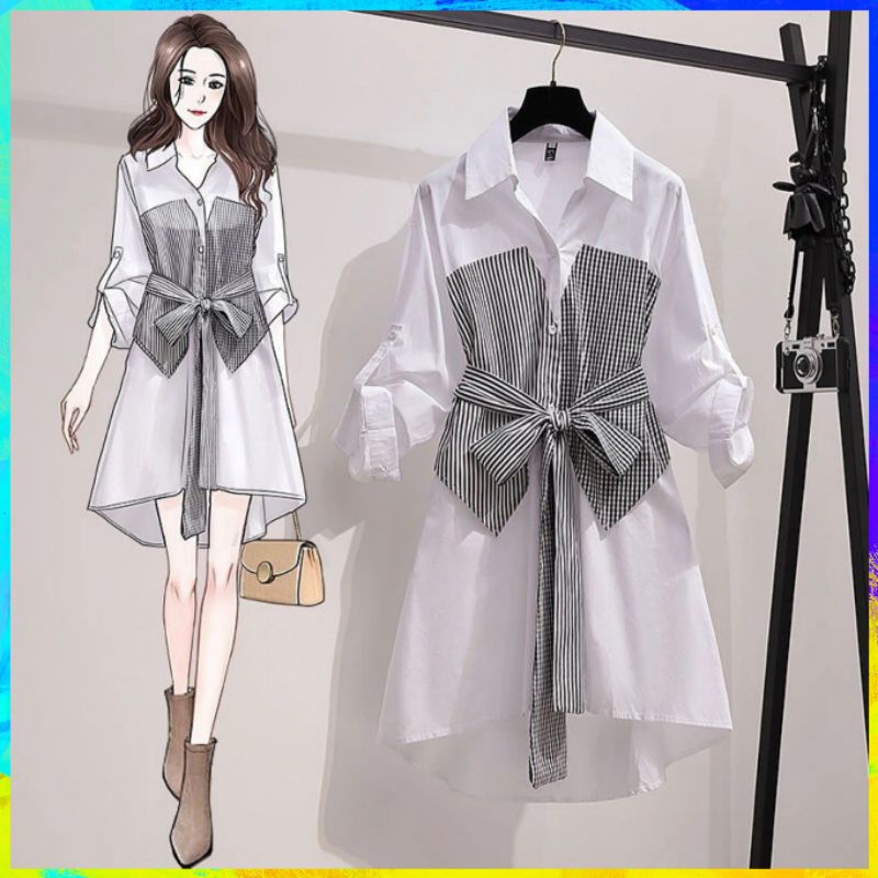 [MURAH] Baju Atasan Tunik Wanita Terbaru 2021 Via Tunik Atasan Korean Style Atasan Lengan Panjang Te