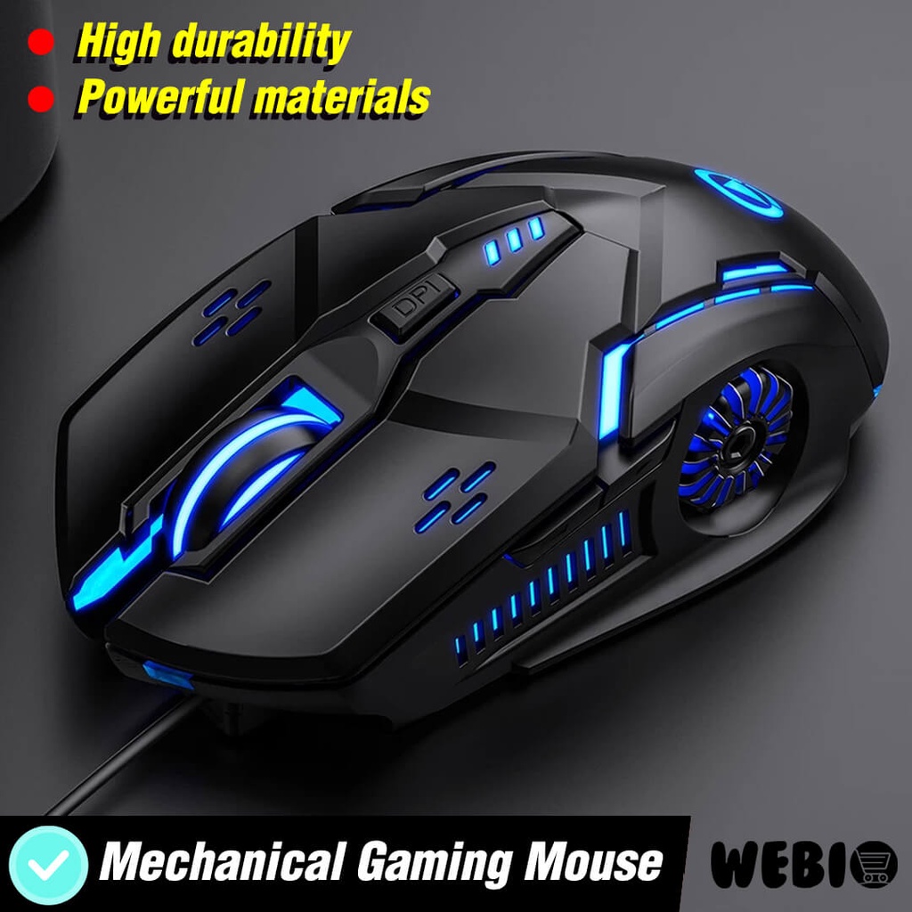 Mouse U104 Wired USB Gaming Mause With RGB LED Untuk Laptop Komputer PC Ada 2 Warna – Black &amp; Gray