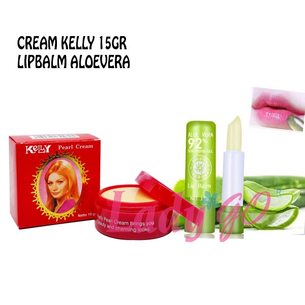 Pearl Cream Kelly 15 gr Original BPOM / Krim Kelly Pencerah Wajah + Lipbalm Aloevera