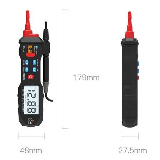 DUKA Mini Pocket Digital Multimeter AC/DC Voltage Tester - DLBS-600 - Black