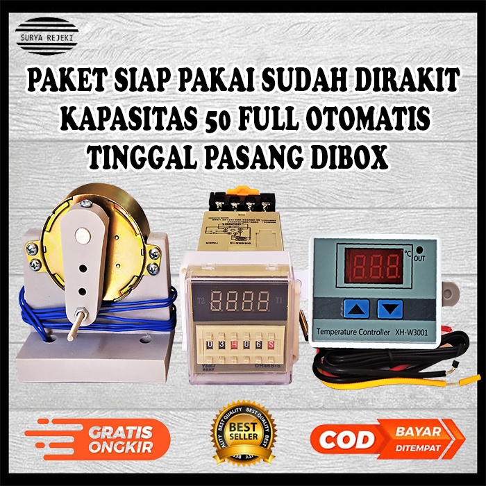 paket termostat mesin tetas  telur otomatis rak geser penetas telur otomatis kap 50 telur