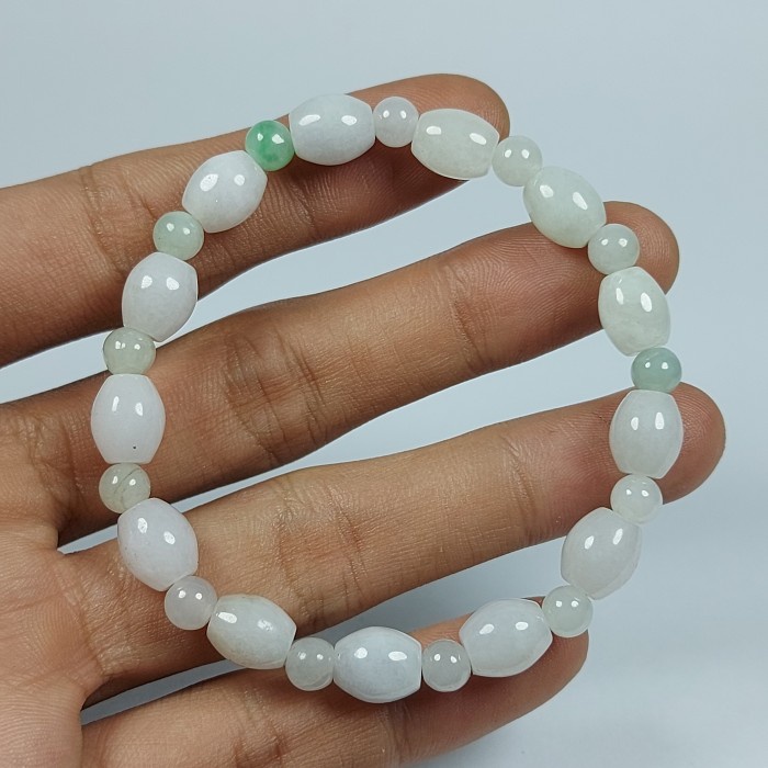 Gelang Giok wanita asli hijau Putih impor china ori Burma natural jade