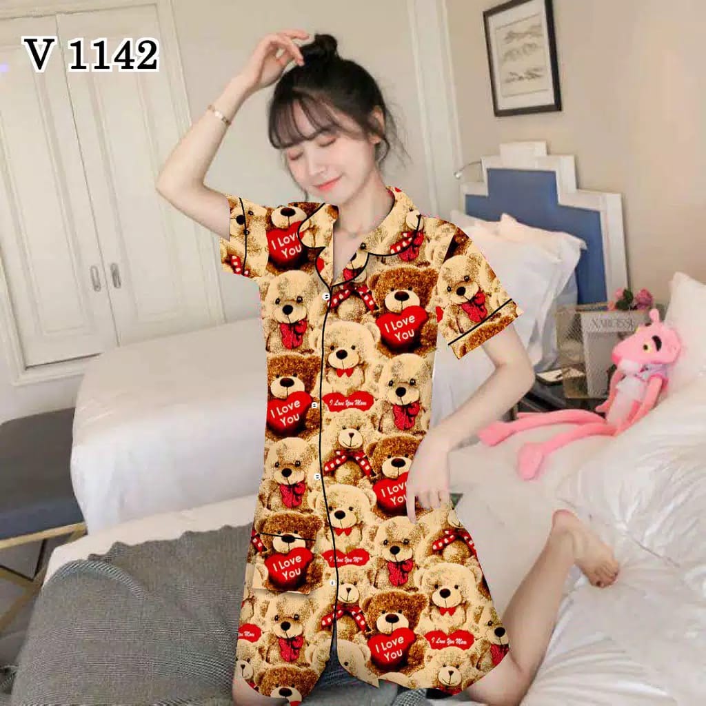 SETELAN PIYAMA WANITA DASTER - BAHAN KATUN MOTIF BEST SELLER JUMBO