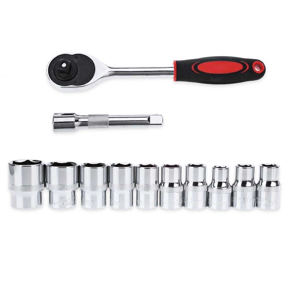 DDSKY Kunci Pas CR-V Drive Socket Wrench Set 1/4 Handle 12 PCS