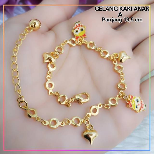 Gelang xuping gelang kaki anak LOL lapis emas gold G132