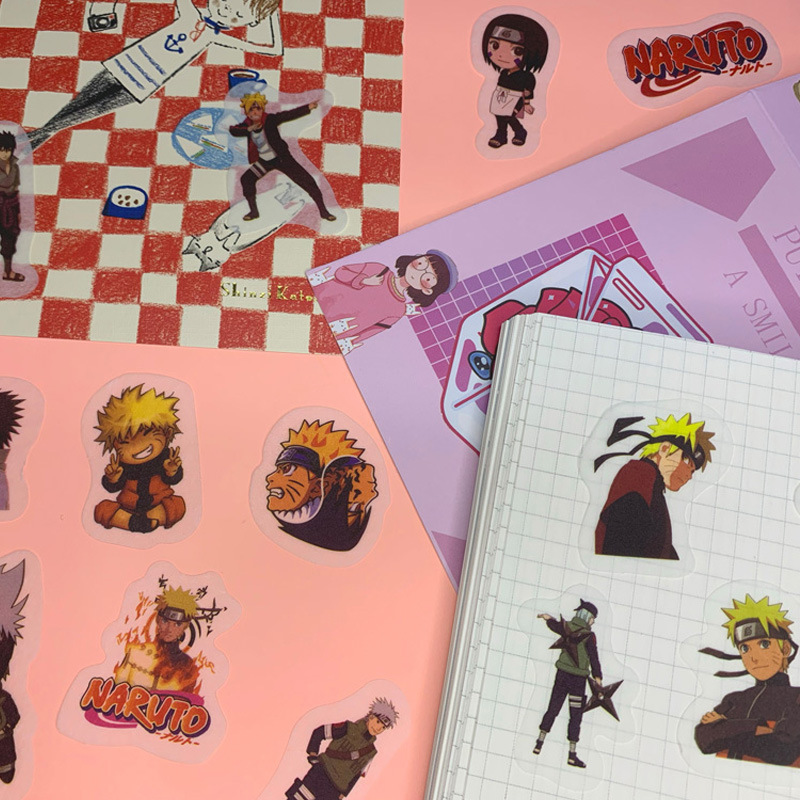 40 Japanese anime Naruto and paper hand account stickers Japanese and Korean style DIY decorative diary