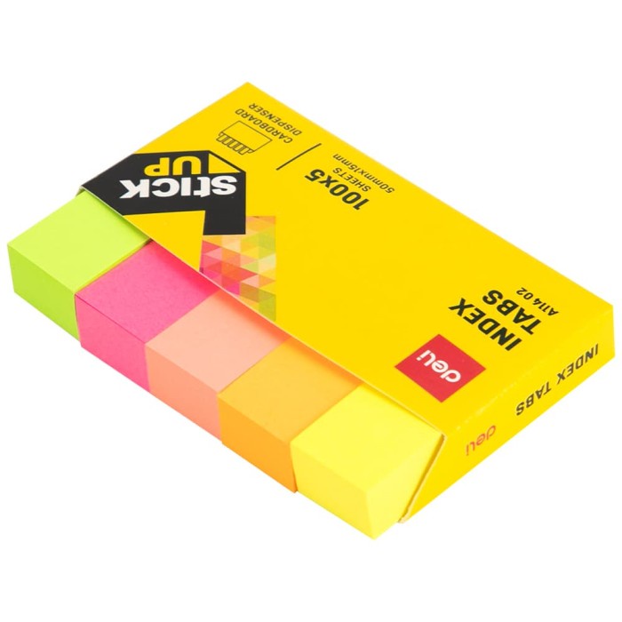 

kertas- deli ea11402 memo indeks - paper index tabs 50×12mm 5×100sheet -kertas.