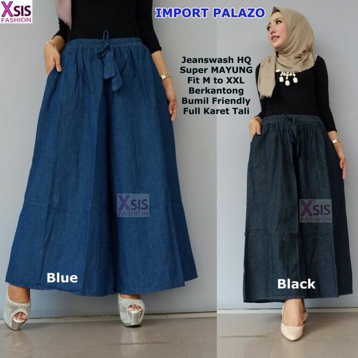 UMMI import palazo | kulot payung jeans | kulot lebar | jumbo bigsize