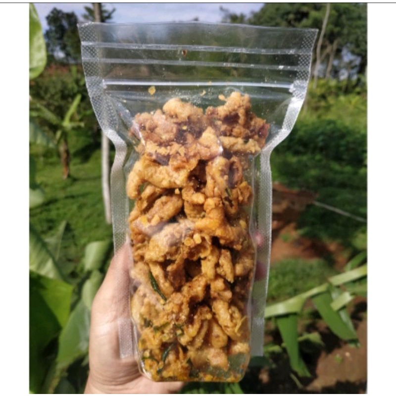 

Usus krispi pedas extra daun jeruk 100gr