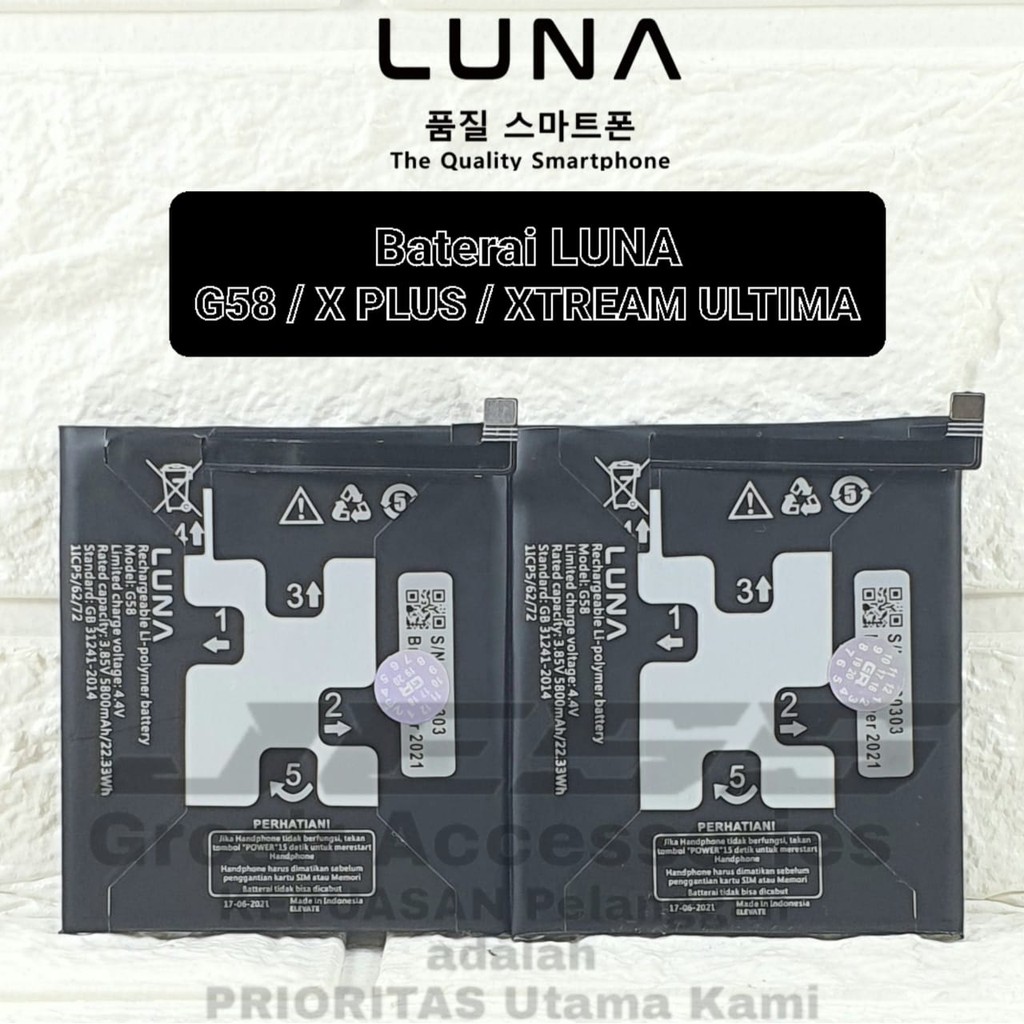 Baterai Original LUNA G58 Battery LUNA X plus Batre Luna Xplus Xtream Ultima