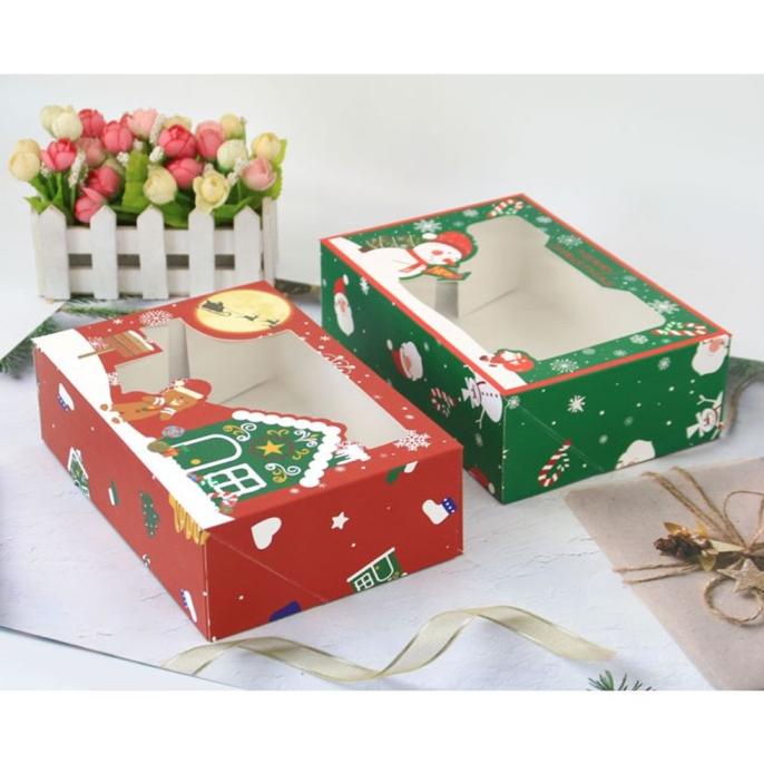 

READ STOCK CHRISTMAS EXQUISITE GIFT BOX WINDOW COOKIE BOX RECTANGULARB DSFD2215645