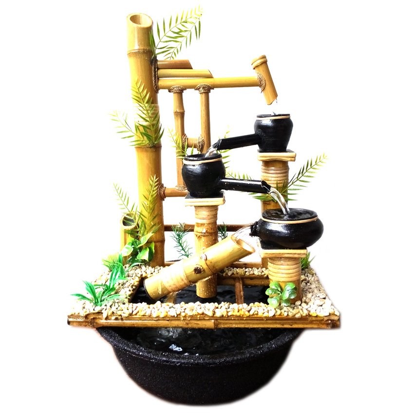 Miniatur Air Mancur Bambu Cendani Tik Tok - Mangiran Jungkat Jungkit 34x20x43cm