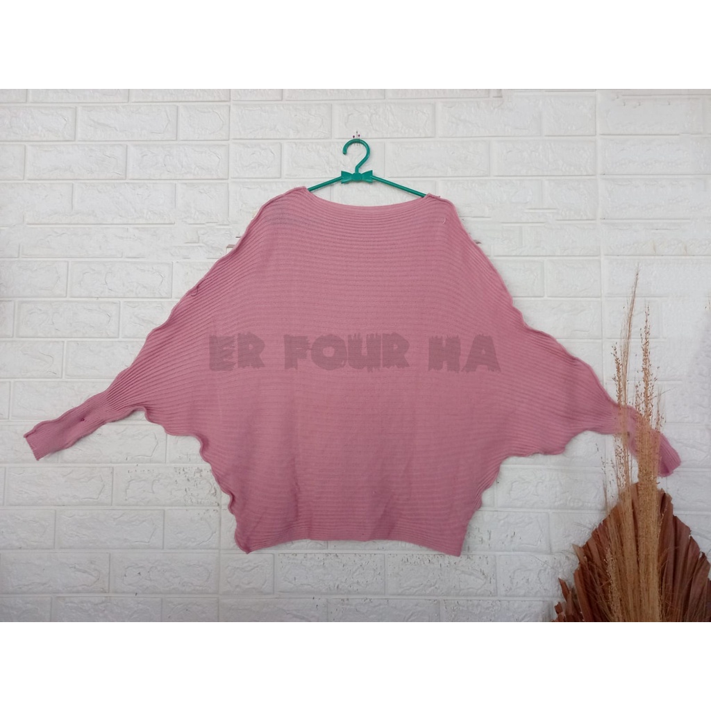 ANTA motip kriwil batwing | sweater oversize | blouse rajut | lasperal fashion wanita | pakaian wanita