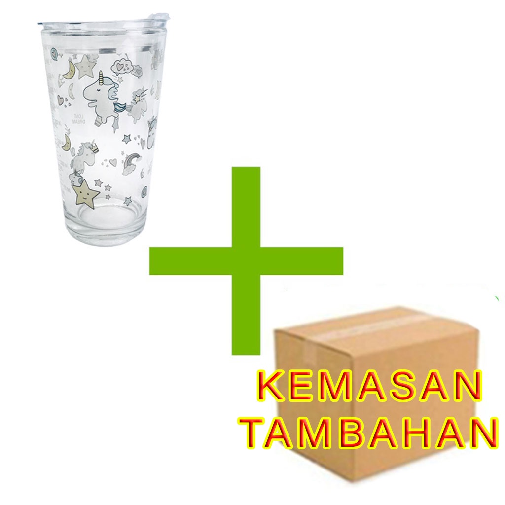 Gelas kaca * tumbler * Gelas ukur * Gelas Gambar lucu * 450ml-YS-19-14+PENGAMAN