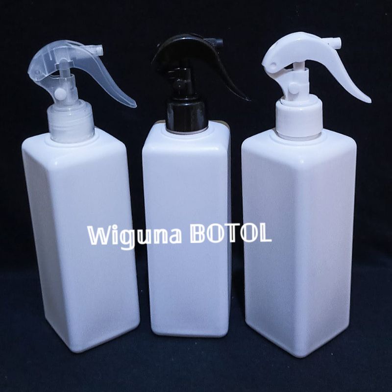 Botol Spray Triger 500ml HDPE Kotak / Botol HDPE 500ml Putih Kotak Tutup Spray Triger / Botol Spray HDPE 500ml Kotak