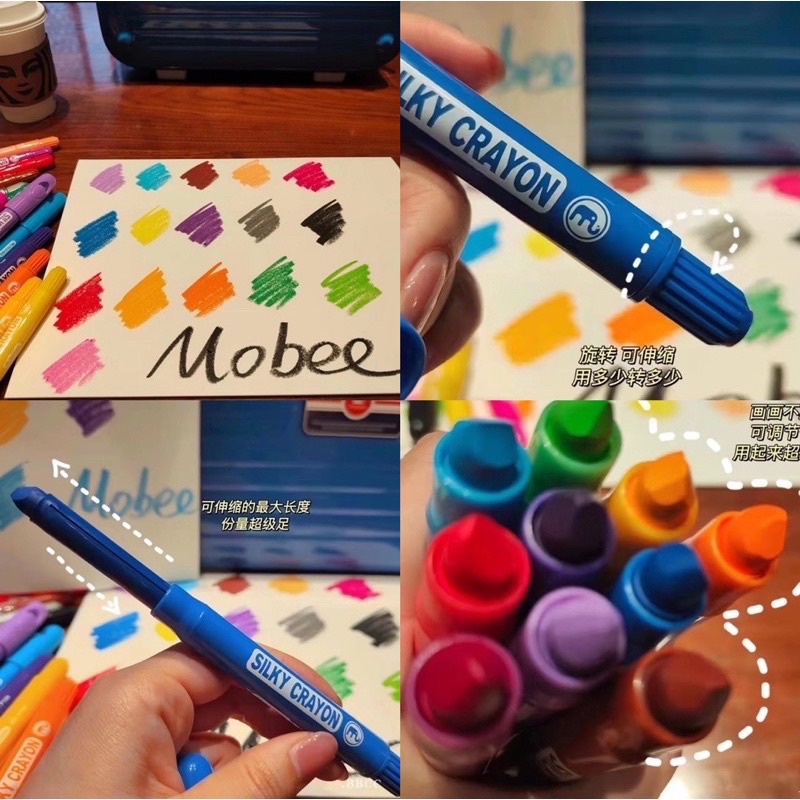 mobee silky crayon face painting crayon erasable crayon krayon anak aman untuk kulit