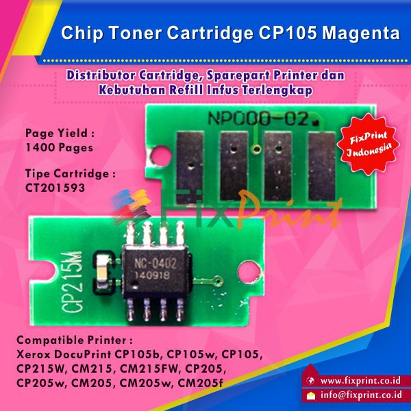 Chip Cartridge Xerox CP105 CP205 CM205 CM215 CP215 Magenta Murah B18