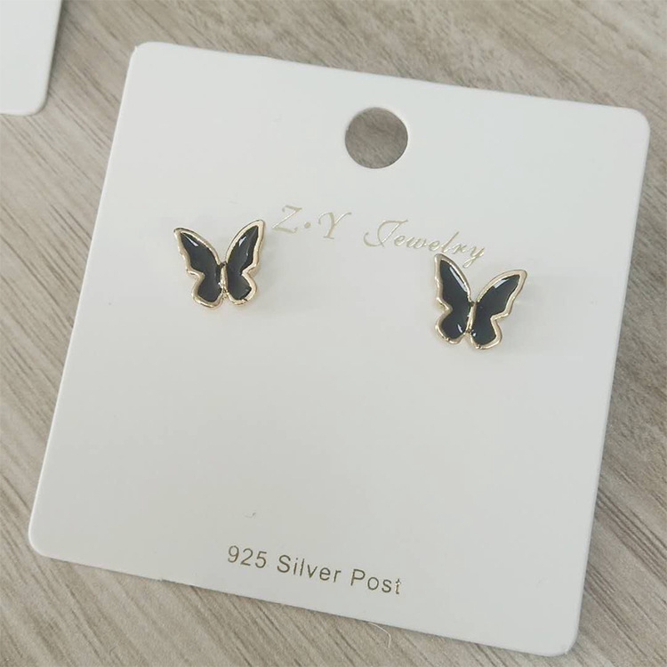 Anting Tusuk Sterling Silver 925 Model Sayap Kupu-Kupu Mini Simple Untuk Wanita